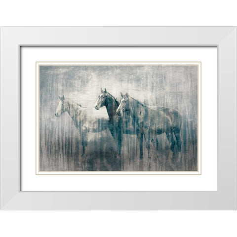 Marchpast White Modern Wood Framed Art Print with Double Matting by PI Studio