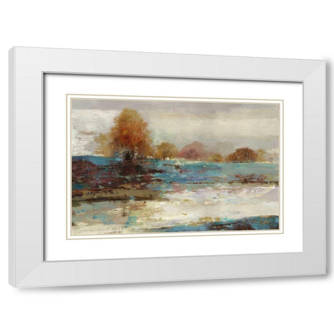 Overlooking White Modern Wood Framed Art Print with Double Matting by PI Studio