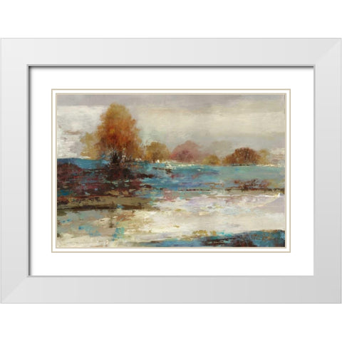 Overlooking White Modern Wood Framed Art Print with Double Matting by PI Studio
