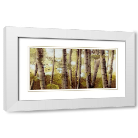 Palest Gold White Modern Wood Framed Art Print with Double Matting by PI Studio