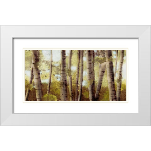 Palest Gold White Modern Wood Framed Art Print with Double Matting by PI Studio