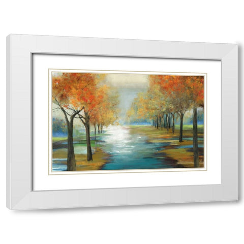 Glittering Sprites White Modern Wood Framed Art Print with Double Matting by PI Studio