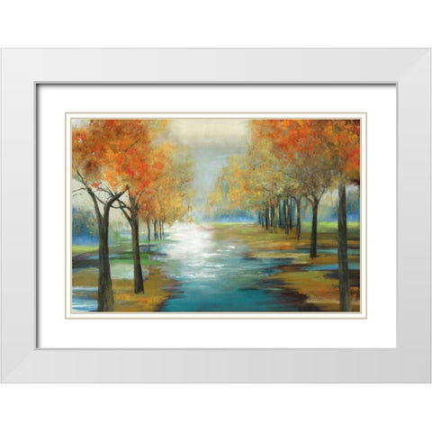 Glittering Sprites White Modern Wood Framed Art Print with Double Matting by PI Studio