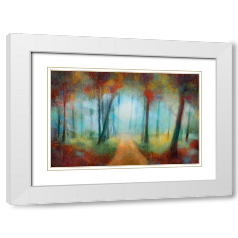 Through the Trees White Modern Wood Framed Art Print with Double Matting by PI Studio