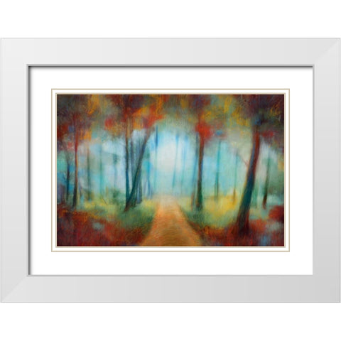 Through the Trees White Modern Wood Framed Art Print with Double Matting by PI Studio
