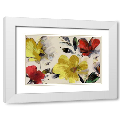 Sweet Blooms White Modern Wood Framed Art Print with Double Matting by PI Studio