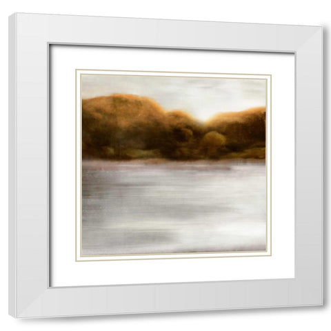 Red Landscape I White Modern Wood Framed Art Print with Double Matting by PI Studio