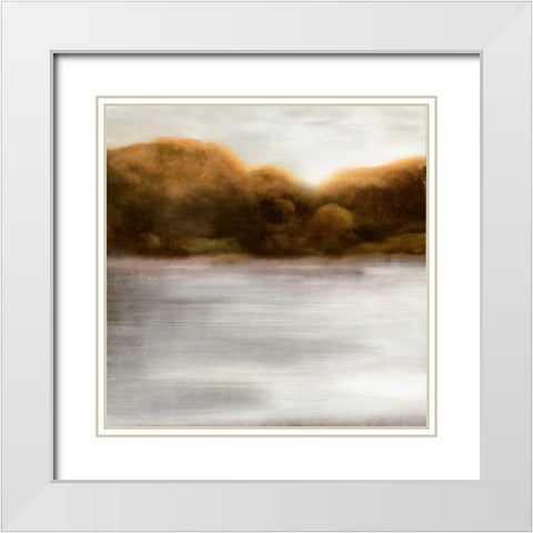 Red Landscape I White Modern Wood Framed Art Print with Double Matting by PI Studio