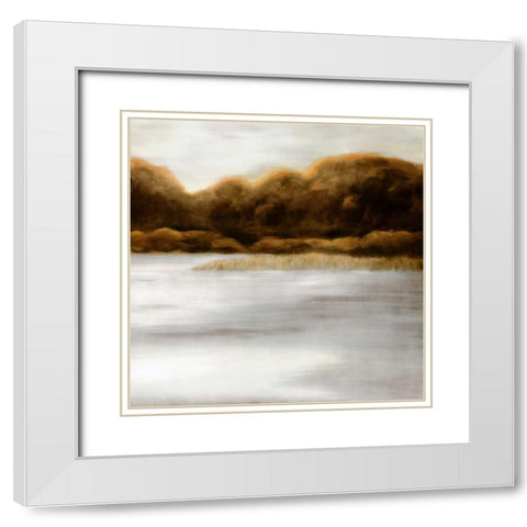 Red Landscape II White Modern Wood Framed Art Print with Double Matting by PI Studio