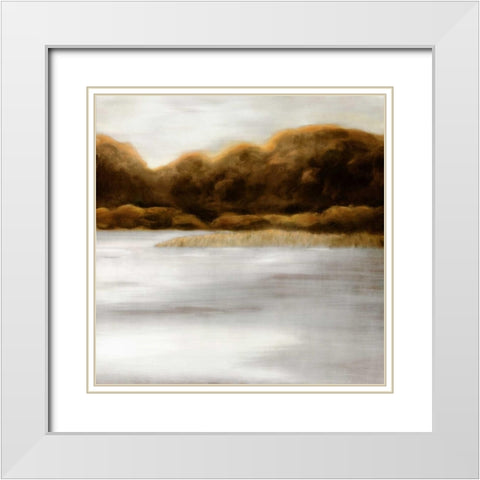Red Landscape II White Modern Wood Framed Art Print with Double Matting by PI Studio