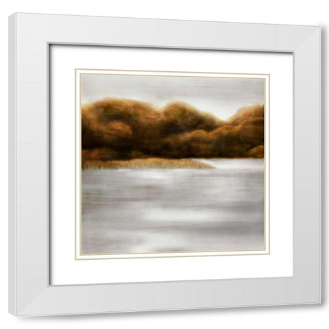 Red Landscape III White Modern Wood Framed Art Print with Double Matting by PI Studio