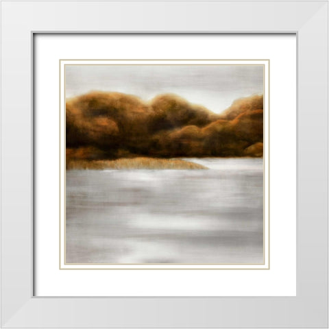 Red Landscape III White Modern Wood Framed Art Print with Double Matting by PI Studio