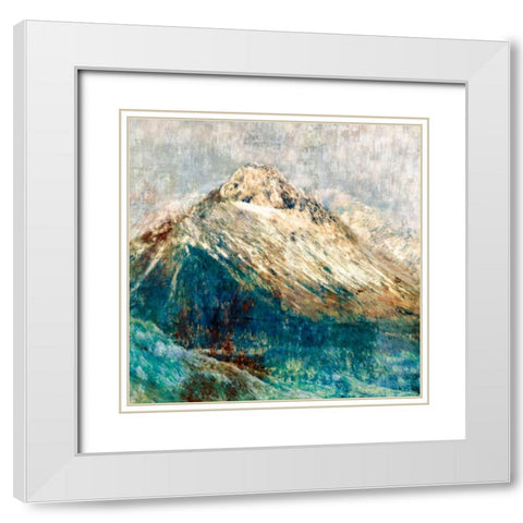 Mountain I White Modern Wood Framed Art Print with Double Matting by PI Studio