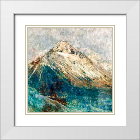 Mountain I White Modern Wood Framed Art Print with Double Matting by PI Studio