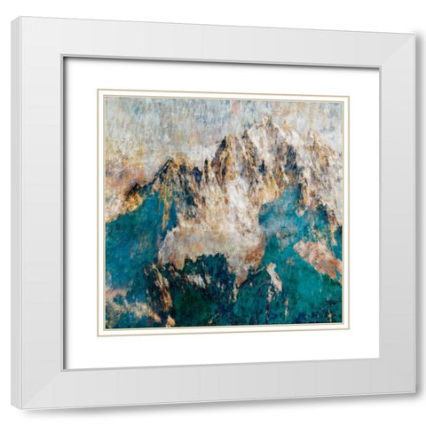 Mountain II White Modern Wood Framed Art Print with Double Matting by PI Studio