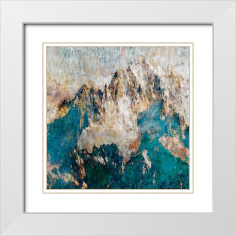 Mountain II White Modern Wood Framed Art Print with Double Matting by PI Studio