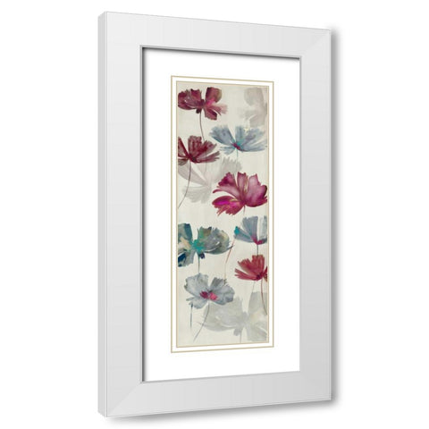 Ruffled Petals I White Modern Wood Framed Art Print with Double Matting by PI Studio