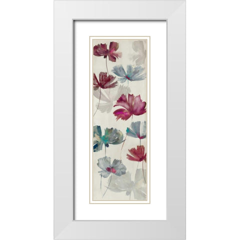 Ruffled Petals I White Modern Wood Framed Art Print with Double Matting by PI Studio