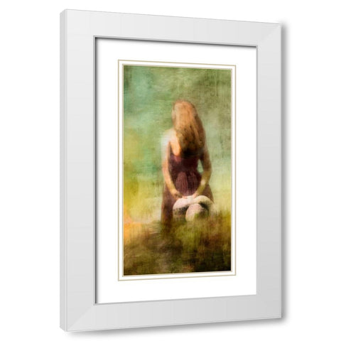 Nymph Kiss II White Modern Wood Framed Art Print with Double Matting by PI Studio