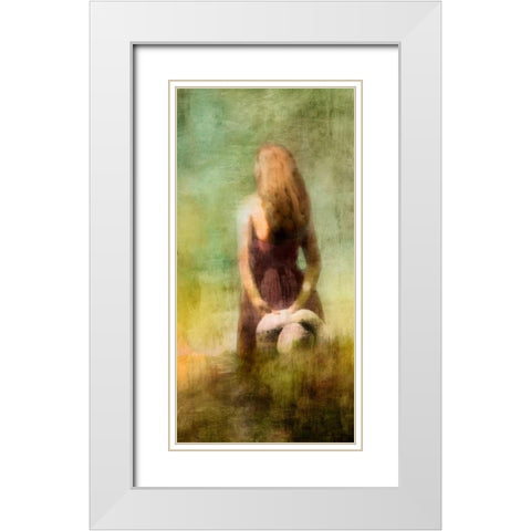Nymph Kiss II White Modern Wood Framed Art Print with Double Matting by PI Studio