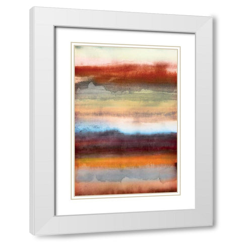 Tribal Colour Wash II White Modern Wood Framed Art Print with Double Matting by PI Studio