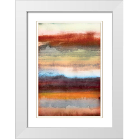 Tribal Colour Wash II White Modern Wood Framed Art Print with Double Matting by PI Studio