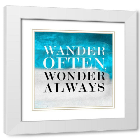 Wander BG I White Modern Wood Framed Art Print with Double Matting by PI Studio