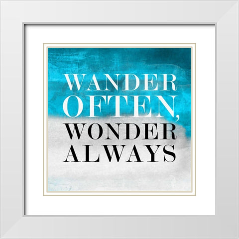 Wander BG I White Modern Wood Framed Art Print with Double Matting by PI Studio