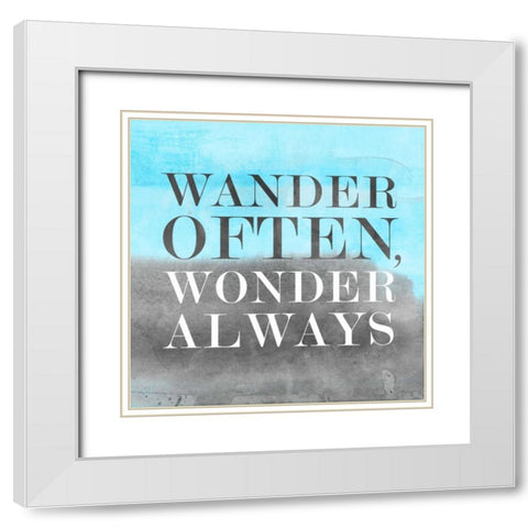 Wander BG II White Modern Wood Framed Art Print with Double Matting by PI Studio