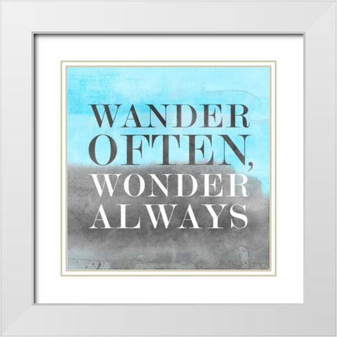 Wander BG II White Modern Wood Framed Art Print with Double Matting by PI Studio