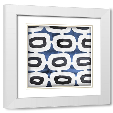 Blue Ease II White Modern Wood Framed Art Print with Double Matting by PI Studio