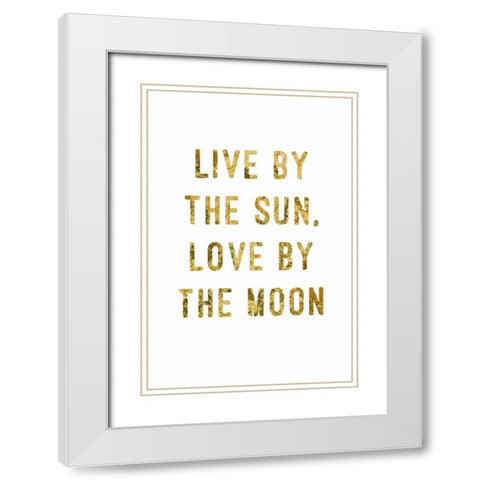I love you Gold Lips White Modern Wood Framed Art Print with Double Matting by PI Studio