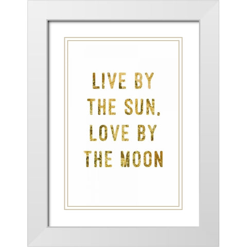 I love you Gold Lips White Modern Wood Framed Art Print with Double Matting by PI Studio