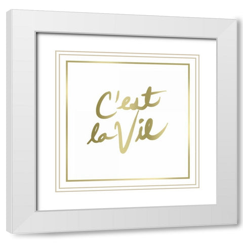 Enjoy the little things Border  White Modern Wood Framed Art Print with Double Matting by PI Studio