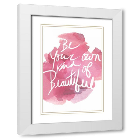 Watercolour Pink Type IV White Modern Wood Framed Art Print with Double Matting by PI Studio