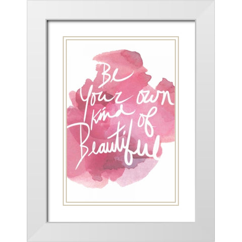 Watercolour Pink Type IV White Modern Wood Framed Art Print with Double Matting by PI Studio