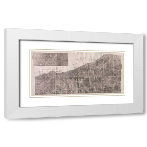 Vintage Map White Modern Wood Framed Art Print with Double Matting by PI Studio