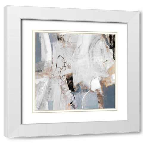 Clear Call I White Modern Wood Framed Art Print with Double Matting by Piovan, Maurizio