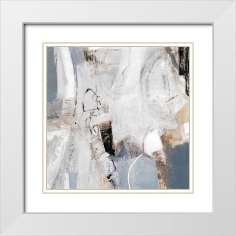 Clear Call I White Modern Wood Framed Art Print with Double Matting by Piovan, Maurizio