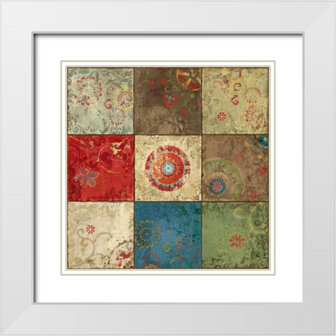 Suzani I White Modern Wood Framed Art Print with Double Matting by Pearce, Allison