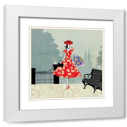 Central Park White Modern Wood Framed Art Print with Double Matting by Pearce, Allison