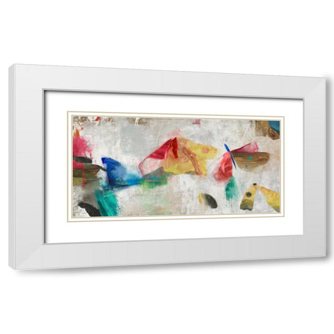 Kisses Entwined White Modern Wood Framed Art Print with Double Matting by PI Galerie