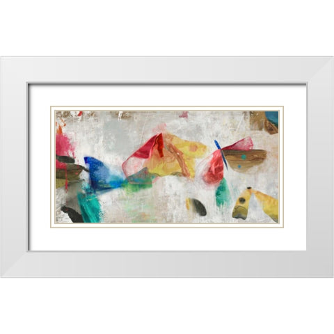 Kisses Entwined White Modern Wood Framed Art Print with Double Matting by PI Galerie