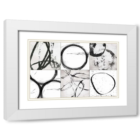 Basic Grey White Modern Wood Framed Art Print with Double Matting by PI Galerie