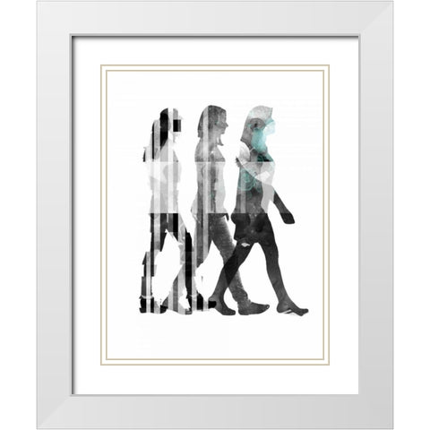 Half a World I White Modern Wood Framed Art Print with Double Matting by PI Galerie