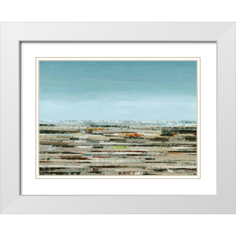 Gradiation White Modern Wood Framed Art Print with Double Matting by PI Galerie