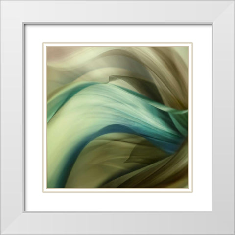 Splice White Modern Wood Framed Art Print with Double Matting by PI Galerie