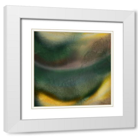 Woosh I White Modern Wood Framed Art Print with Double Matting by PI Galerie