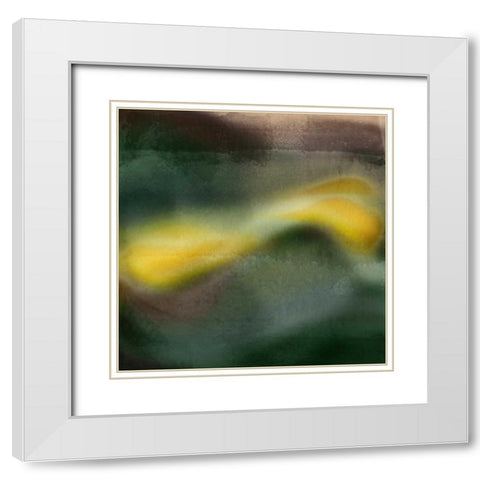 Woosh II White Modern Wood Framed Art Print with Double Matting by PI Galerie