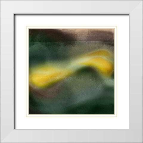 Woosh II White Modern Wood Framed Art Print with Double Matting by PI Galerie